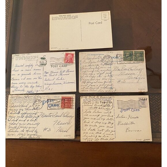 Vtg Miami FL Postcards Ships Water Views Lot of 5 Flamingo Hotel 1942 Free Post - Picture 2 of 15